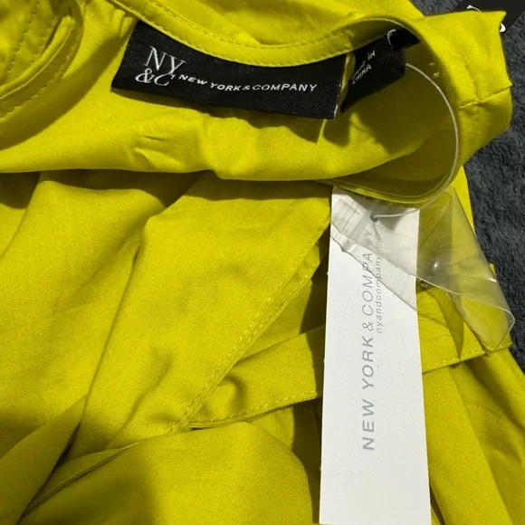 New York & Company Yellow Puff Sleeve Sundress - Picture 14 of 15